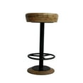 thumbnail image 7 of Benzara Industrial Style Adjustable Swivel Counter Height Stool with Hoop Footrest-Color:Brown/Black, 7 of 7