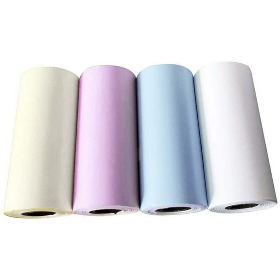 Thermal Label Sticker Paper - 4 Sheets, Strong Adhesive, Crisp Printing - for Portable Bluetooth Printers, Supermarket/Restaurant Use