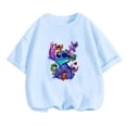 thumbnail image 4 of Linda camiseta con estampado de Stitch para niñas, camiseta de dibujos animados de Disney para niños, camisetas casuales de verano de manga corta para niños, camiseta deportiva para niño, traje de cam, 4 of 5