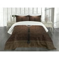 thumbnail image 3 of Ambesonne Brown Quilted Bedspread Set 3 Pcs, Basketball Field Sports, King Size, Brown, 3 of 5