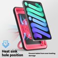 thumbnail image 4 of Decase for iPad Mini 7 Case 2024 (A17 Pro) Case,Rugged Durable Shockproof Tablet Cover with 360° Rotating Hand Strap Foldable Hidden Stand,for iPad Mini 7th/6th Generation Case (2024/2021),Rose, 4 of 11