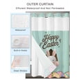 thumbnail image 4 of No Hook Shower Curtain with Snap-in Liner, Green Easter Waterproof Fabric Bathroom Curtains, Spring Cartoon Bunny Colorful Eggs Wood Grain Bath Curtains & Mesh Top Window 66"x72", 4 of 9