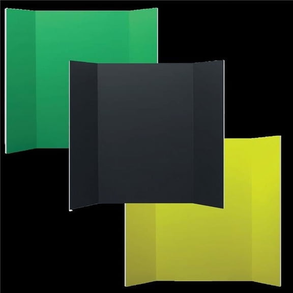 36" x 48" Assorted Foam Trifold Project Boards, 3/16" Thick for Presentations & Events, 3 Pack