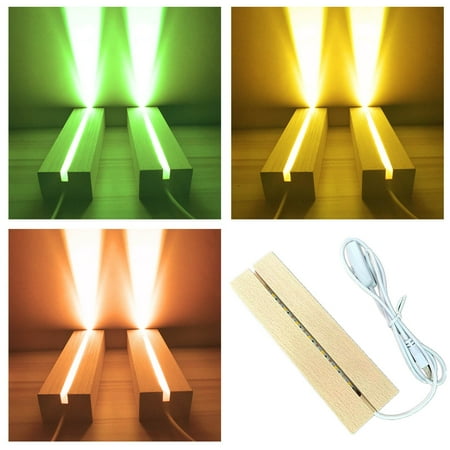 

Rectangle Light Display Base Wooden Stand Wood Night Lights Solid wood light base 3d night light acrylic light base solid wood（RBG 7 color）