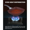 thumbnail image 4 of Cook N Home Non-Stick Square Grill Pan 11-Inch for Stove Tops, Square Frying Pans for Grilling on Stove Top, Made in Korea Die Cast Aluminum Marble Steak Cookware, Black, 4 of 7