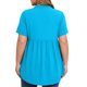thumbnail image 4 of Plus Tops para Mujeres Tamaño Plus Moda Color Sólido Casual Botón-Up Top con Cuello en V Y Manga 3/4 Mujeres Tamaño Plus Tops de Verano, 4 of 7