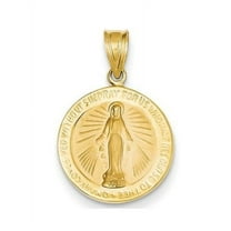 PicturesOnGold.com 14K Yellow Gold Miraculous Medal - 1/2 Inch X 1/2 Inch
