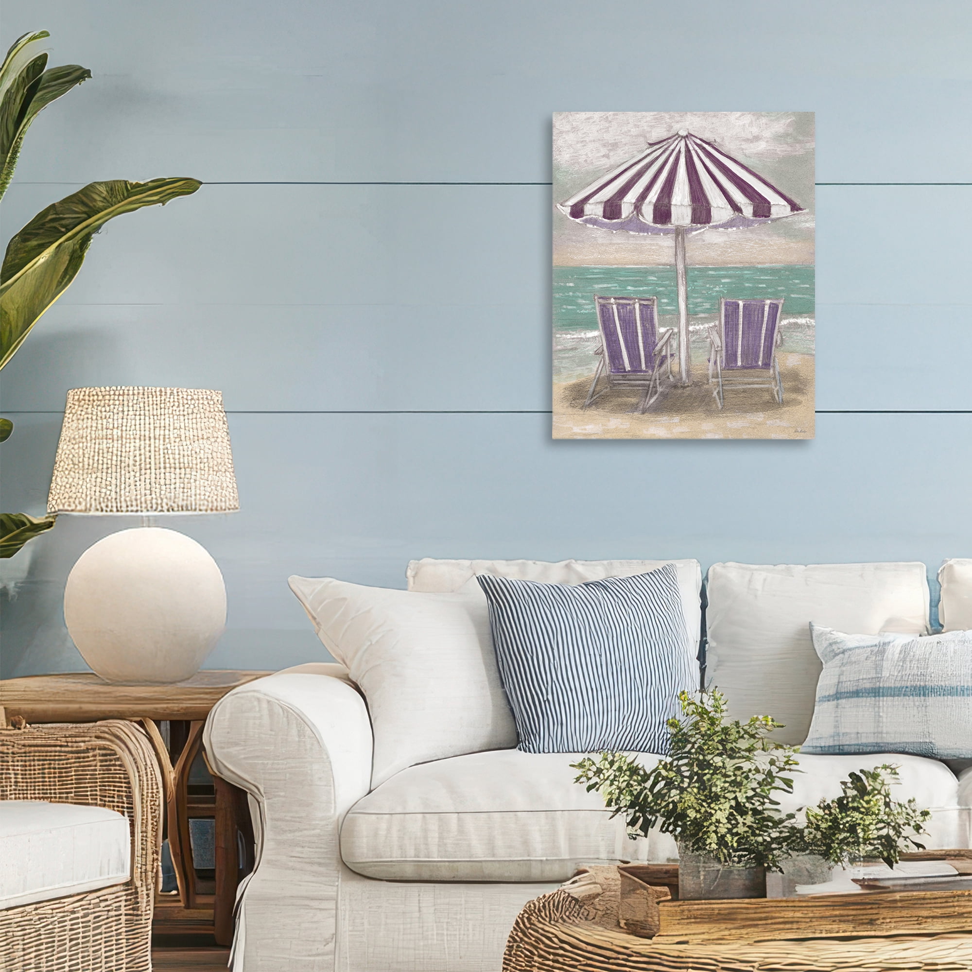 Stupell Industries Umbrella & Chairs on Beach Canvas Wall Art, design by Patti Bishop