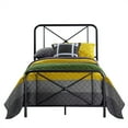 thumbnail image 1 of Bowery Hill Furniture Metal Twin Bed Decorative Double X Design Black, 1 of 11