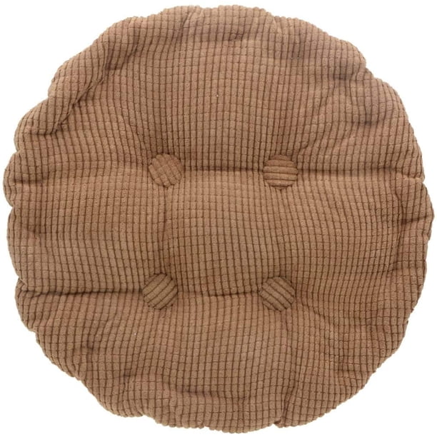 Cojines de silla redondos Cojines de almohada de tatami gruesos para asiento de automóvil de oficina en casa, marrón