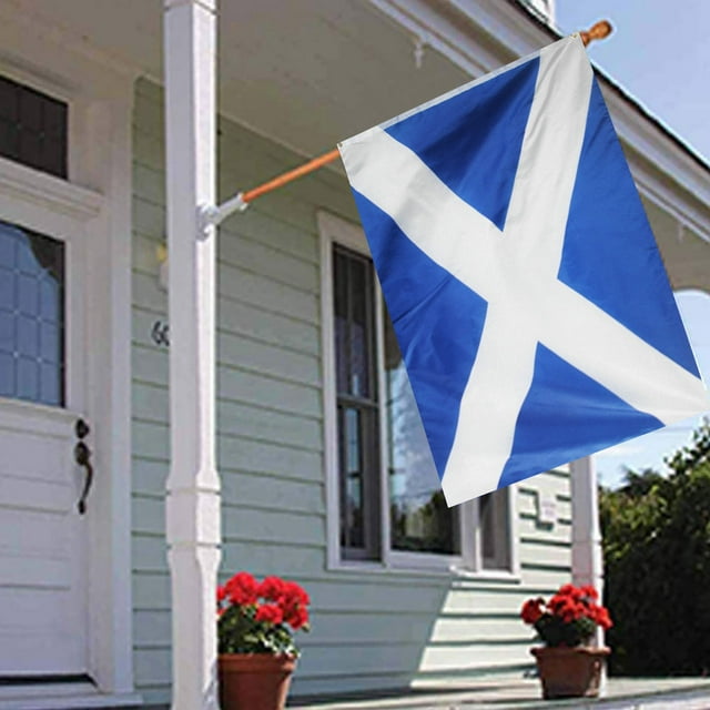 Desktop Ornament For Desk Display - Scottish Flag Canvas Colors Theme With Header Proof Hangs And Fading Art