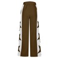 thumbnail image 6 of Ndbuld Family Gifts Womens Casual High Waisted Wide Leg Pants High Waisted Jogger For Women Stripe Side Lightweight Wide Leg Pants Workout Sweatpants Athletic Joggers Pants Coffee 2XL, 6 of 6