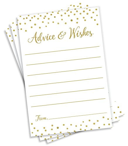 Advice And Well Wishes For The Mr - Wedding Advice Cards And Mrs Faux Confet 