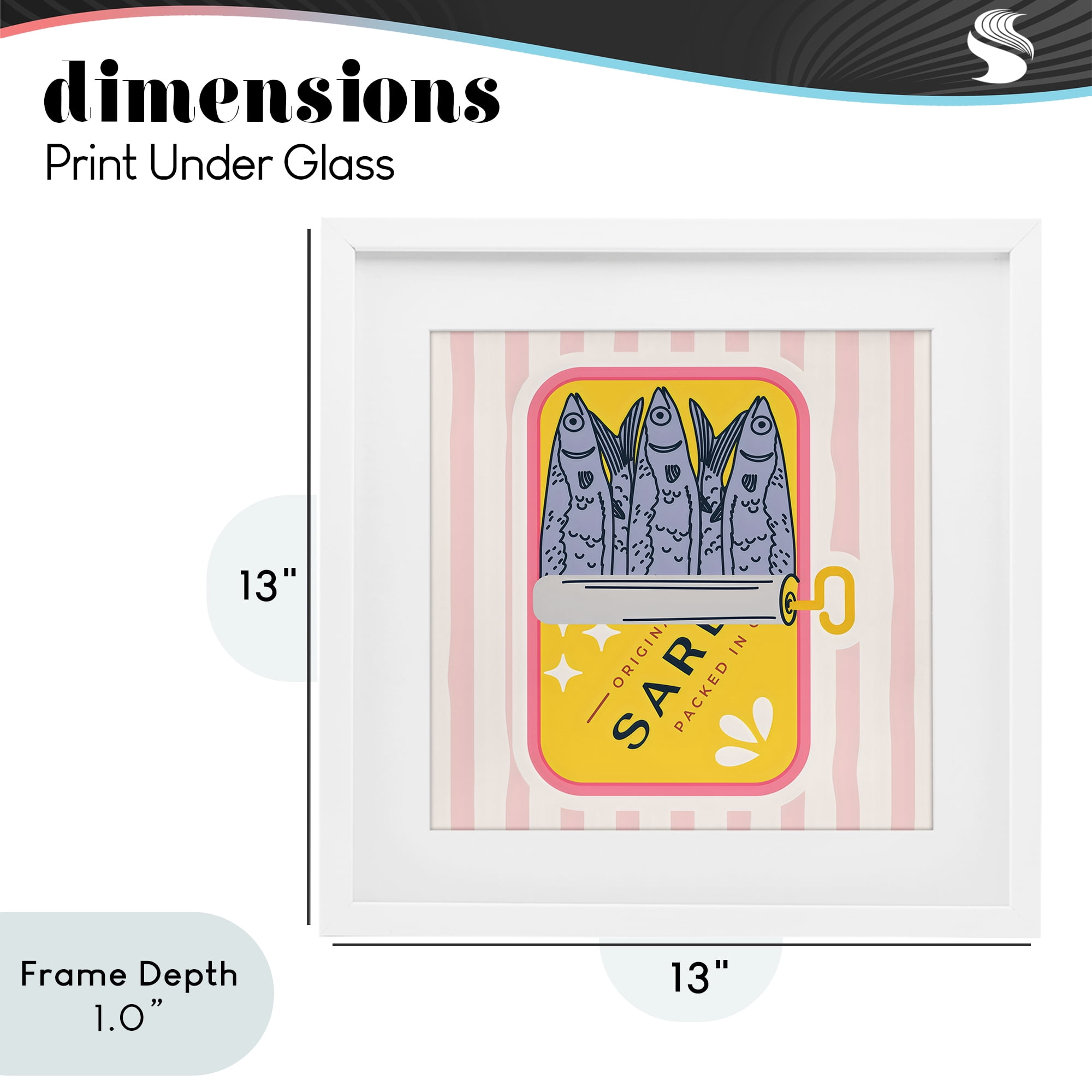 Stupell Industries Yellow Sardine Tin White Framed Print Under Glass, design by Creative Studio