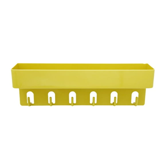 Nomeni Shelf Clearance, Punch-Free Seamless Rack with Hooks Bathroom Storage Rack on Bathroom Wall Bathroom Shelves Yellow