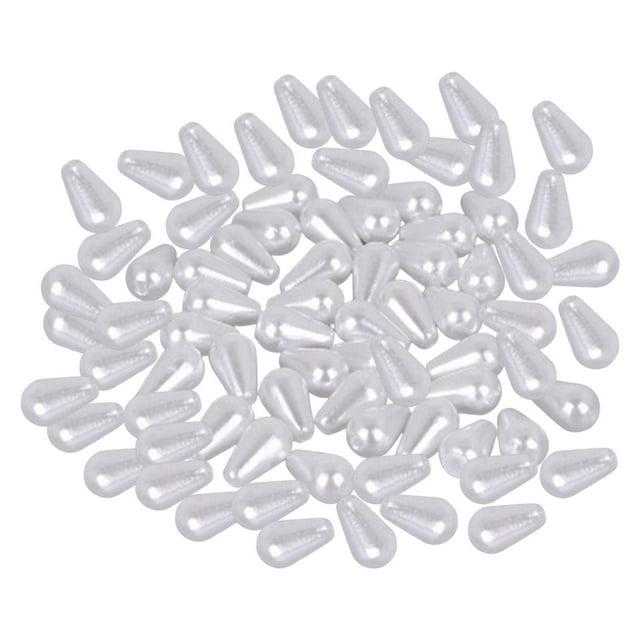 Perlas de imitación de plástico ABS Zulema sueltas con forma de gota Blanco 6x10mm 400uds