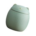 thumbnail image 1 of Matsuzay Botes de cerámica con forma de gato, almacenamiento de café, azúcar y té para encimera de cocina Organizadores de utensilios de cocina Verde claro 7.3x8cm, 1 of 6