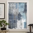 thumbnail image 4 of Navy Blue Grey Semi Sheer Curtains Drapes for Living Room,Bedroom,French Doors Window 108 Inches Long,Modern Oil Painted Abstract Art Aesthetics Rod Pocket Chiffon Curtain Drapery Voile Drape Panel, 4 of 6