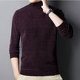 thumbnail image 2 of SWSMCLT Men's Long Sleeve Sweater Solid Turtleneck Knit Office Business Casual Slim Fit Pullover Sweaters Pullover Thermal Burgundy 42, 2 of 2