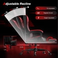 thumbnail image 4 of Frovlni Ergonomic Gaming Chair for Adults with Footrest, Reclining High Back PU Leather Office Computer Chair, Height Adjustable Headrest & Lumbar Support, Black & Red, 4 of 9