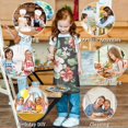 thumbnail image 6 of Pioneer Flower Floral Print Pattern Kids Aprons for Girls and Boys,Adjustable Neck Strap Toddler Aprons for Kids Cooking Baking, 6 of 7