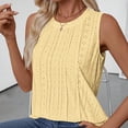 thumbnail image 6 of CYRBOKO Women's Tank Tops, Crew Neck Pullover Summer Casual Sleeveless Tops Yellow Size 2XL, 6 of 8