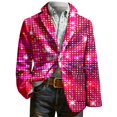 thumbnail image 5 of oqasdz Mens Blazer Festive Sequin Print Long Sleeve One Button Corduroy Jackets Comfort Loose Fit Sport Coat Party Evening Wedding Prom, 5 of 5