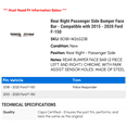 thumbnail image 2 of Rear Right Passenger Side Bumper Face Bar - Compatible with 2015 - 2020 Ford F-150 2016 2017 2018 2019, 2 of 2
