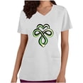 thumbnail image 3 of BiZtdJrK Womens Loose Fit V Neck Scrubs Tops with Pockets St Patricks Day Shamrock Heart Graphic Tees Shirts Holiday Short Sleeve T-Shirt White XL Prime Day Sales Today 2025 Clearance, 3 of 5