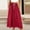 *Red, variant on Binmer Women's Linen Drawstring Elastic Waist Maxi Skirt with Pockets ,Solid Color Casual Ankle Length Skirt Army Green,Women's Plus L