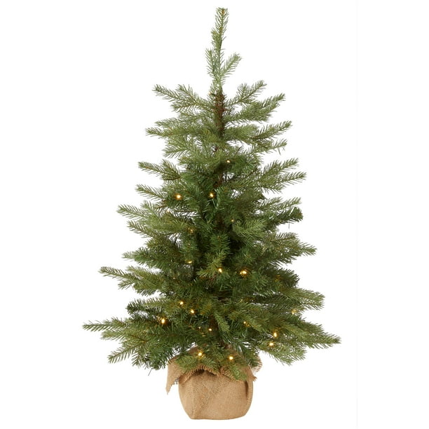 Árbol de Navidad National Tree Company de 90 cm con luces y base