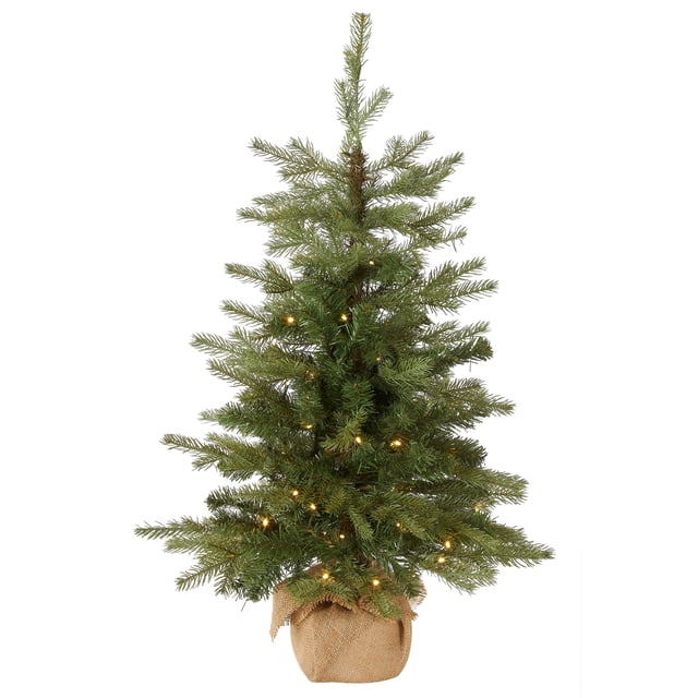 Árbol de Navidad National Tree Company de 90 cm con luces y base