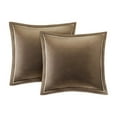 thumbnail image 5 of 9-Piece Blue Charmeuse Comforter Set, King Size Quilted Bedding with Euro Shams, 5 of 10