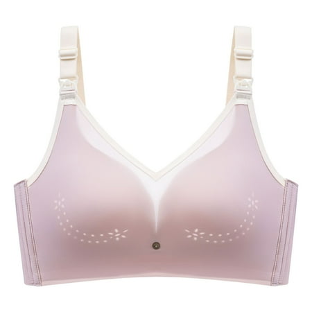 Gunia Womens Maternity Bras For Breastfeeding Solid Nursing Thin Hole Cup Breathable Bra Push Up Sag Bra Comfortable Underwear
