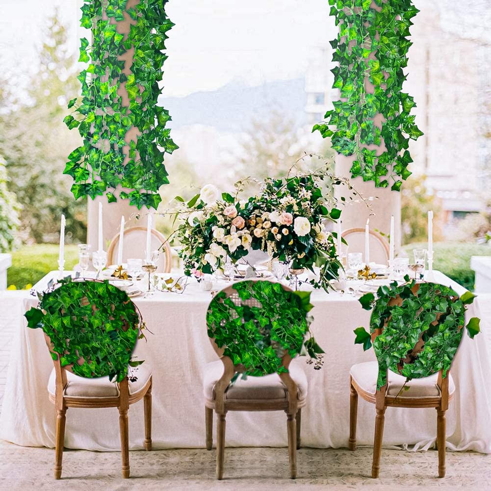 84ft Fake Vines for Room Decor with 200LED/66FT String Light Artificial Ivy Garland with Clip Green Flowers Hanging Plants Faux Greenery Leaves