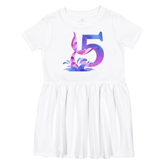 Inktastic 5th Birthday Mermaid Tail Girls Toddler Dress