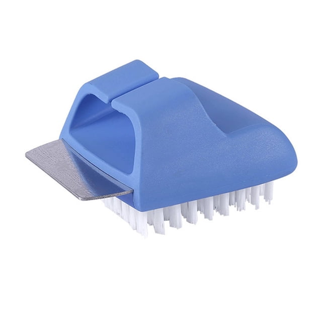 Multifunctional Stainless Steel Grill Net Cleaning Brush with Shovel Blade Blue
