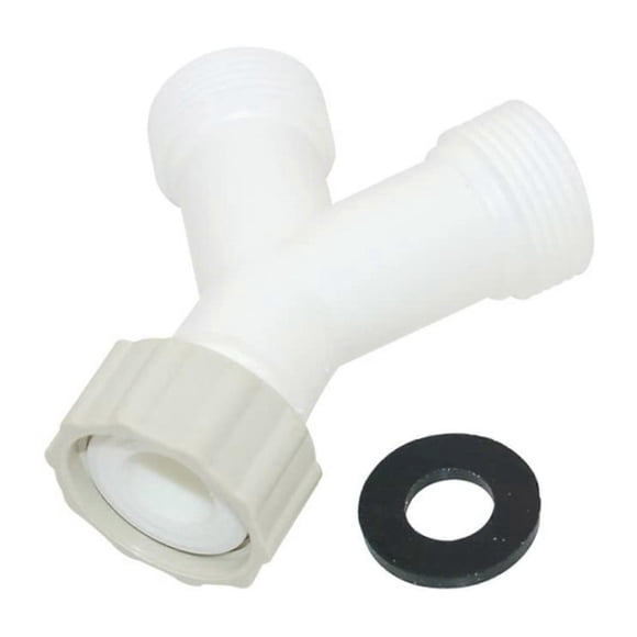 White Plastic 3/4-inch Dishwasher Drain Hose Adapter 3 Ways Connector Y Shape Splitter Connector for Washing Machine