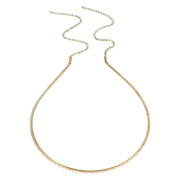 1 Pc Fashion Single Row Rhinestone Tassel Headband for Women for Girls Gold Tone