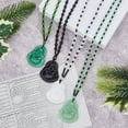 thumbnail image 5 of 4 Colors Maitreya Buddha Pendant Necklaces Feng Shui Jade Stone Chains Amulet Talisman Delicate Crystal Pendant Necklace Booda Necklace Lucky Charm Necklace for Men and Woman, 5 of 7