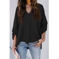 thumbnail image 2 of Blusa de mujer con mangas 3/4 y escote en V, tops elegantes, túnica casual, 2 of 5