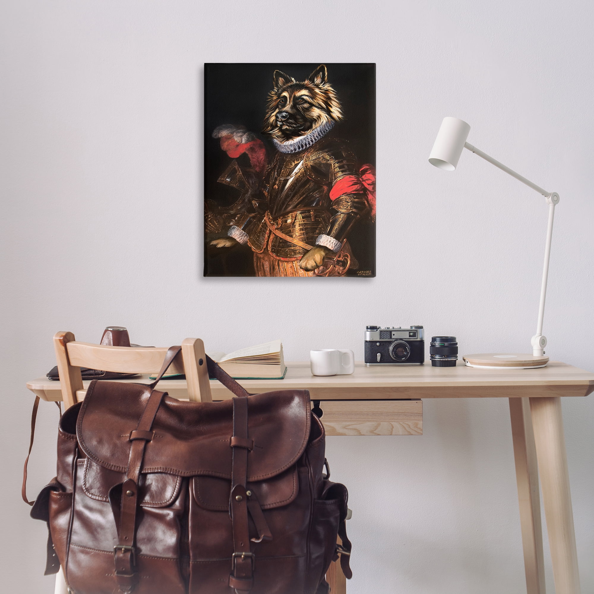 Stupell Industries Renaissance Dog Portrait History & Language Painting Wrapped Canvas Art Print Wall Art, 30 x 40