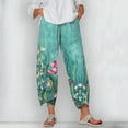 thumbnail image 2 of CLOOCL New Plus Size Pants Women Loose Casual Pockets Pants Little Flower Printed Wide Leg Pants Female Trousers, 2 of 6
