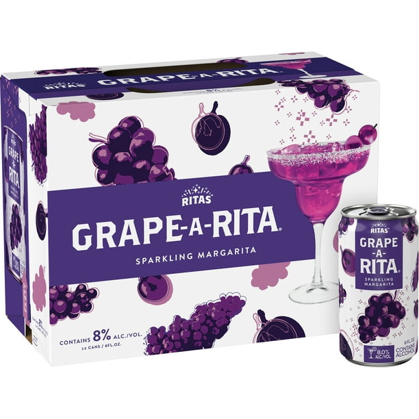Ritas Grape A Rita Sparkling Margarita 12 Pack 8 Fl Oz Cans 8 Abv Walmart Com Walmart Com