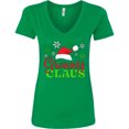 thumbnail image 3 of Inktastic Granny Claus with Christmas Santa Hat and Snowflakes Women's V-Neck T-Shirt, 3 of 5