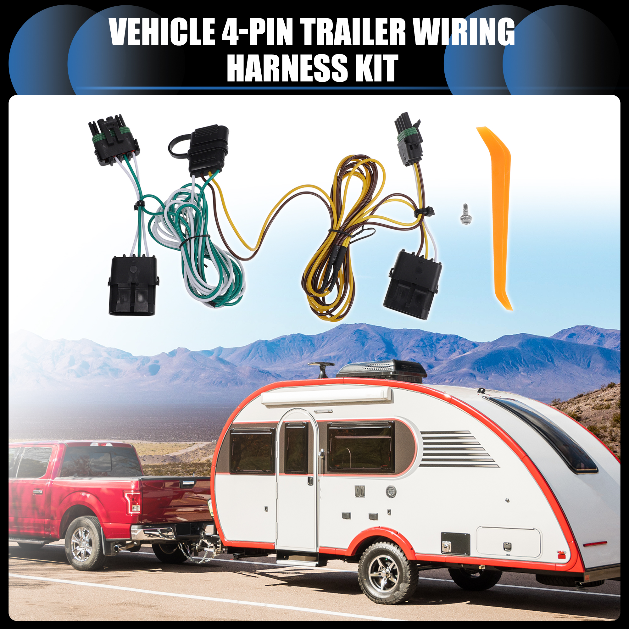 Unique Bargains 4 Pin Trailer Wiring Harness for Jeep Wrangler 1991-1997 and YJ 1991-1995
