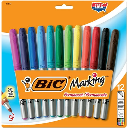 BIC Marking Fine Tip Permanent Marker, Assorted, Dozen
