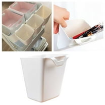 2 Pack Hanging Cup Holders, 2025 New Wall Mount Organizers with Hooks, Multi-Purpose Storage Containers for Rolling Cart, Office, Kitchen, Craft Supplies - White Hanging Buckets