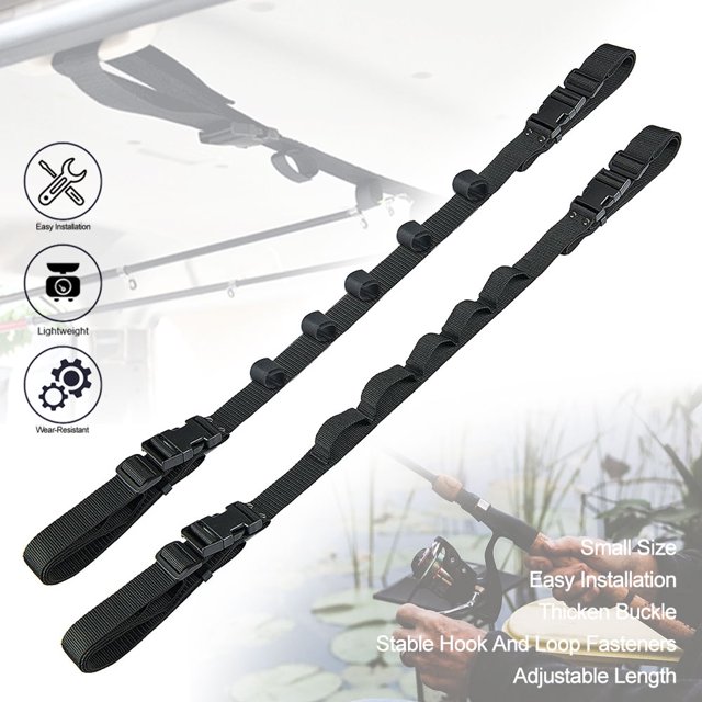 Amdohai 2PCS SUV/MVP/RV Vehicle-Mounted Fishing Rod Rack Fishing Rod Support Vehicle-Mounted Fixed Fishing Rod Strap
