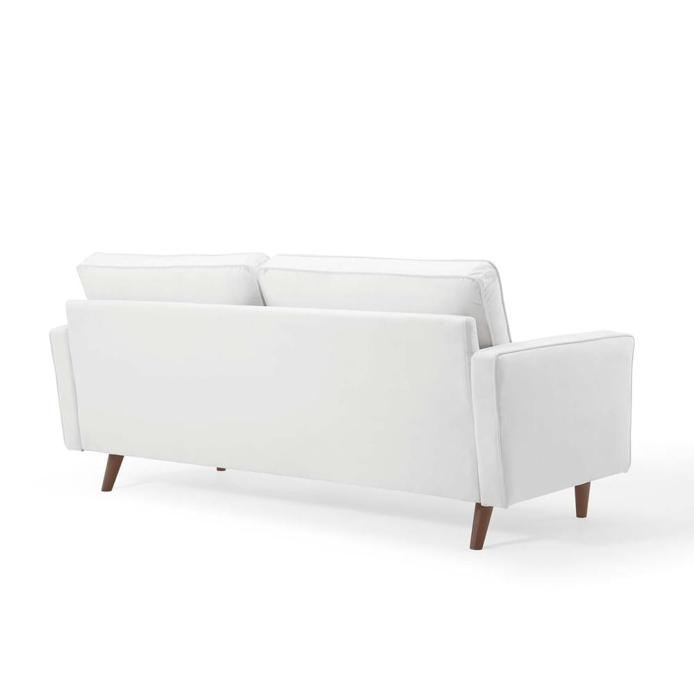 Modway Valour Modern Style Performance Velvet Sofa in White Finish